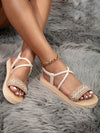 Summer Vibes: Women's Geometric Tropical Flat Sandals for Vacation