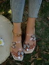 Glamorous Rhinestone Butterfly Flat Sandals for Your Vacation Getaway