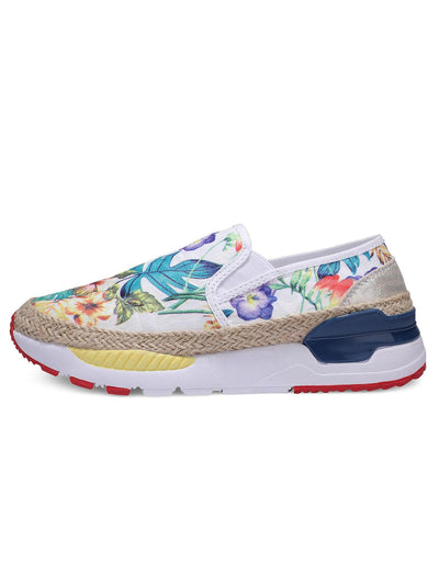 Floral Embroidered Slip-On Loafers: Stylish Casual Sneakers for Women