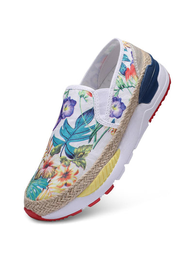 Floral Embroidered Slip-On Loafers: Stylish Casual Sneakers for Women