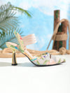 Chic and Feminine: Floral Embroidery Asymmetric High Heel Shoes for Women