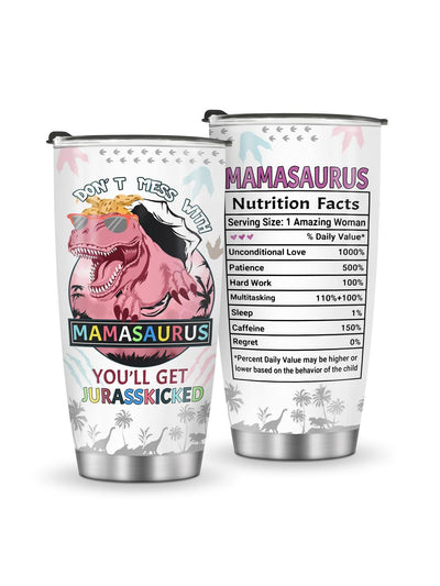 As a mother, you deserve a <a href="https://canaryhouze.com/collections/tumblers" target="_blank" rel="noopener">tumbler</a> that keeps up with you. The Motherhood Is A Walk In The Park: Mamasaurus Tumbler is made of durable stainless steel and holds 20oz, perfect for any busy mom on-the-go. Stay hydrated while showcasing your mom pride with this stylish and functional mug.
