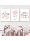 This frameless pink cartoon wall art set adds an adorable touch to any nursery. Made for baby and kids rooms, it brings a playful element with its cute design. Each piece is lightweight for easy hanging and can be arranged in any order. Brighten up your little one's room with this charming set.
