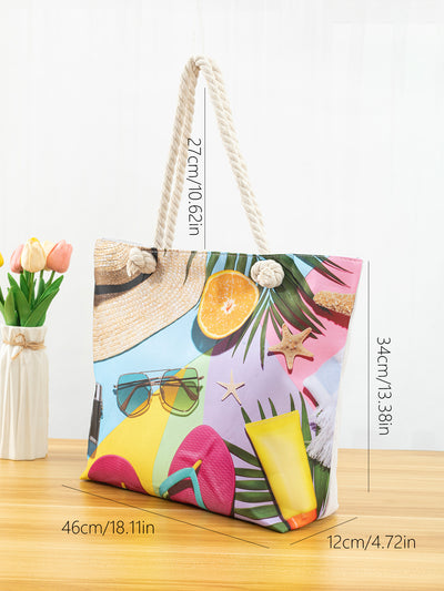 Beach-Inspired Large Tote Bag - Perfect for Leisure Activities, Holiday Shopping, and More!