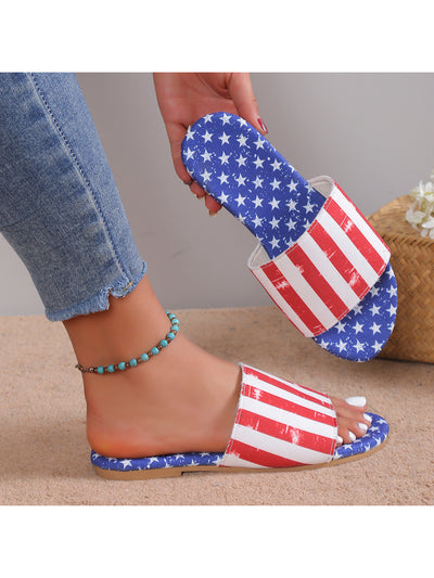 American Patriot Women's Flat Heel Sandals: Celebrate 4th of July in Style!