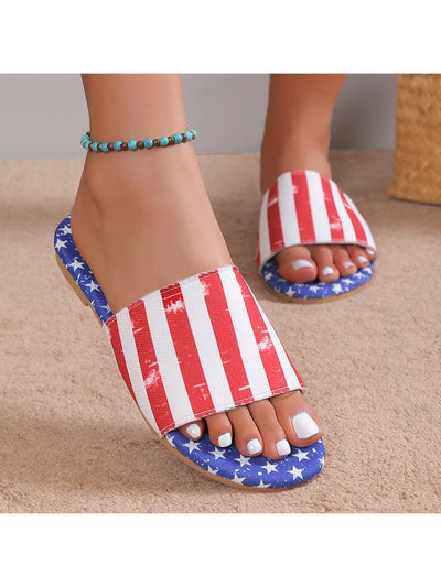 American Patriot Women's Flat Heel Sandals: Celebrate 4th of July in Style!