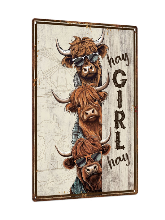 Vintage Cow Metal Sign: Retro Plaque Painting for Home Decor