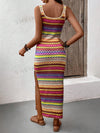 Geo-Printed Slim Fit Slip Long Dress: Your Perfect Summer Beach Companion