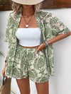 Tropical Paradise:  Summer Kimono Shirt and Shorts Set