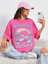 Seaside Bliss: Women's Loose Fit Casual T-Shirt for Summertime