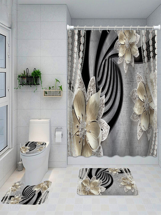 Upgrade your bathroom with our Complete Bathroom Makeover set. This collection includes a waterproof <a href="https://canaryhouze.com/collections/shower-curtain" target="_blank" rel="noopener">shower curtain</a> with 12 hooks, toilet covers, seat bath mats, and a non-slip rug for added safety. Give your bathroom a new look while keeping it clean and functional.