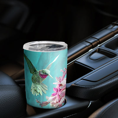 20oz Insulated Flower & Hummingbird Tumbler - The Perfect Valentine's Day Gift for the Special Woman in Your Life!