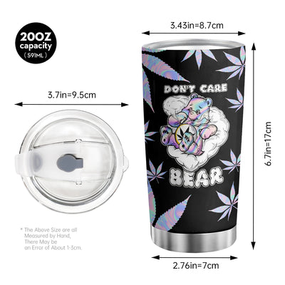 Adorable 20oz Bear Pattern Tumbler: The Perfect Stainless Steel Coffee Cup for Bear Lovers!