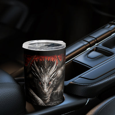 20oz Strong Dragon & Fire Lava Design Tumbler - Perfect Gift for Dad, Son, or Husband