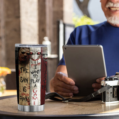 Spooktacular Scary Characters Insulated Tumbler: Perfect Halloween Gift for Coffee Lovers, Travelers, and Campers!