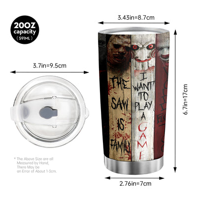 Spooktacular Scary Characters Insulated Tumbler: Perfect Halloween Gift for Coffee Lovers, Travelers, and Campers!