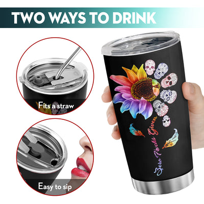 20Oz Skull & Flower Tumbler Cup: Keep Your Beverages Hot or Cold On-the-Go! The Perfect Gift for Any Occasion