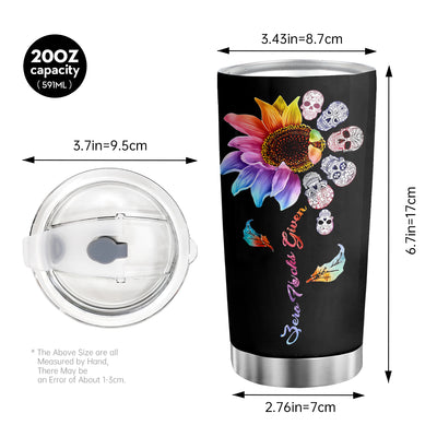 20Oz Skull & Flower Tumbler Cup: Keep Your Beverages Hot or Cold On-the-Go! The Perfect Gift for Any Occasion