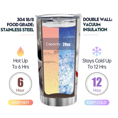 20oz White Mask Stainless Steel Travel Tumbler - Keep Your Coffee Hot & Cold Beverages Refreshingly Cold All Day!