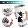 20oz Boston Terrier Languge Funny Tumbler Gift For Boston Terrier Lover Stainless Steel Water Bottle Vacuum Insulated Tumbler With Lid