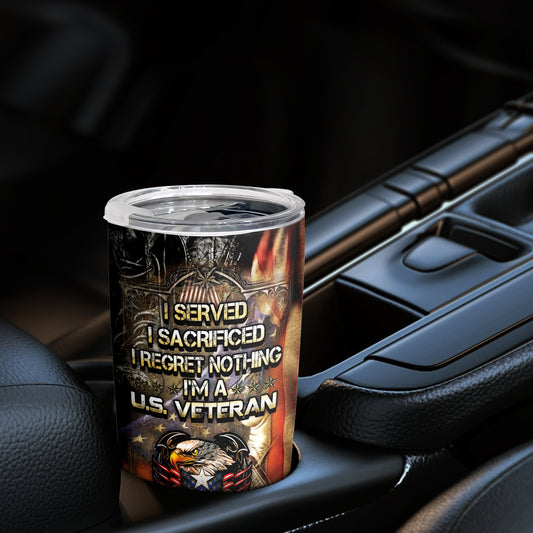 USA Army Stainless Steel Tumbler: Show Your Patriotism with this Military Eagle Flag Vacuum Travel Coffee Mug - Ideal Gift for Soldiers and Veterans