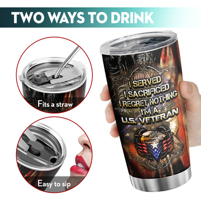 USA Army Stainless Steel Tumbler: Show Your Patriotism with this Military Eagle Flag Vacuum Travel Coffee Mug - Ideal Gift for Soldiers and Veterans