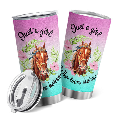 This 20oz Glitter Flower & Horses Stainless Steel Insulated Tumbler is perfect for just about any occasion. Its double-walled vacuum insulation keeps drinks cold or hot for up to 24 hours. Its glitter design ensures drinks stay stylish no matter where you go. A great birthday or Christmas gift!