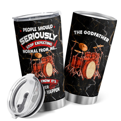 20Oz Drum & The GodFather Tumbler - Perfect Gift for Drummers, Men and Women - The Perfect Gift for Any Occasion Designed with insulated double-wall vacuum technology, this tumbler keeps drinks cold for up to 24 hours and hot for up to 6 hours. A perfect blend of form and function.