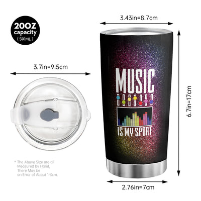 Rock the Beat with our Personalized Skull DJ 20oz Tumblers: Stainless Steel Travel Mugs for Music Enthusiasts!