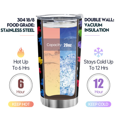 20oz  Love Puzzle and Love Need No Word Letter Stainless Steel Tumbler - Double Wall Insulated Travel Mug with Lid - Reusable and Durable