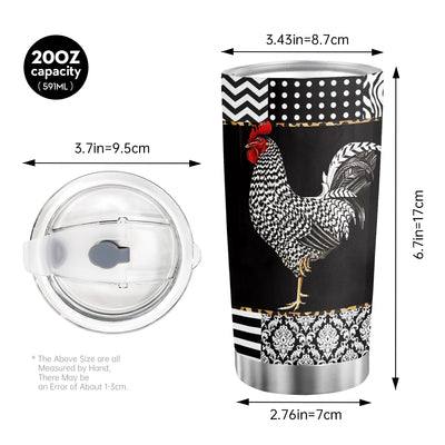 20oz Two Hen and 'Just A Girl Who Loves Chicken' Tumbler - Perfect for Hot & Cold Drinks at Home, Office, or School!