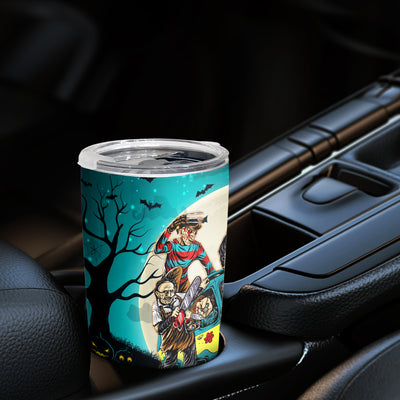 20oz Halloween Zombie & Bat & Horror Tumbler Cup With Lid - Double Wall Vacuum Insulated Travel Coffee Mug