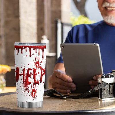 Spooky Sipper: 20oz Scary Blood Tumbler - Halloween Themed Stainless Steel Insulated Mug for Creepy Coffee Lovers