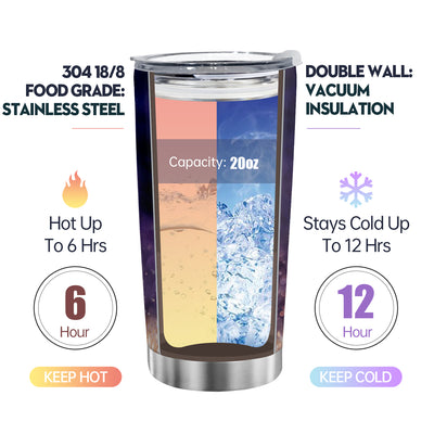 Tarot Illumination: 20 oz Vacuum Insulated Stainless Steel Travel Tumbler with Lid - Perfect for Cold & Hot Drinks on the Go