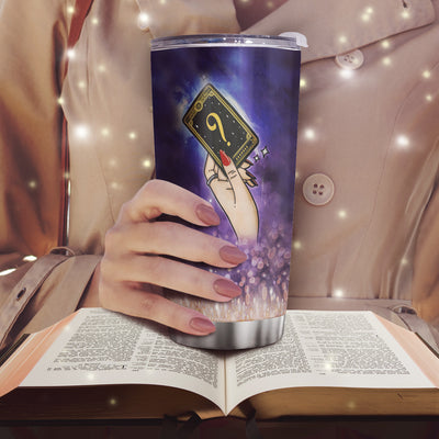 Tarot Illumination: 20 oz Vacuum Insulated Stainless Steel Travel Tumbler with Lid - Perfect for Cold & Hot Drinks on the Go