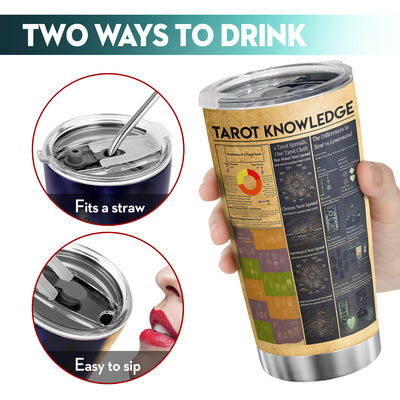 Tarot Illumination: 20 oz Vacuum Insulated Stainless Steel Travel Tumbler with Lid - Perfect for Cold & Hot Drinks on the Go