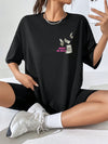 Simple Chic: Women's Loose Fit Letter Print T-Shirt for Spring and Summer