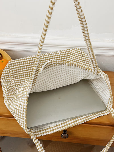 Chic Woven Shoulder Tote: The Ultimate Minimalist Handbag for Work, Travel, and Shopping