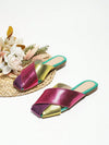 Colorblock Snakeskin Embossed Square Toe Mule Flats: The Funky Must-Have for Women