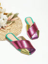 Colorblock Snakeskin Embossed Square Toe Mule Flats: The Funky Must-Have for Women