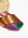 Colorblock Snakeskin Embossed Square Toe Mule Flats: The Funky Must-Have for Women