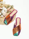 Colorblock Snakeskin Embossed Square Toe Mule Flats: The Funky Must-Have for Women