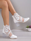 Statement Lace Mesh High Heel Boots: Elevate Your Style