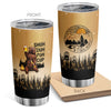 Bear Print Coffee Tumbler - 20oz Stainless Steel Mug for Forest Animal Lovers – Novelty Gift for Camping Enthusiasts