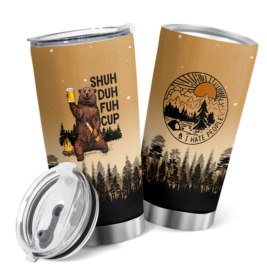 This Bear Print Coffee Tumbler is perfect for the outdoor enthusiast. Constructed with stainless steel, the 20 ounce capacity mug boasts a striking bear print, making it a great novelty gift for camping devotees and forest animal fans alike. Add a touch of wildness to your morning routine.