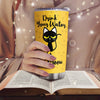 20oz Yellow Background And Black Cat Stainless Steel Tumbler - Keep Your Drinks Hot or Cold for Hours! The Perfect Gift for Any Occasion