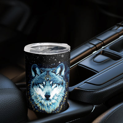 Wolf Lovers' Delight: 20oz Stainless Steel Tumbler with Lid - Vacuum Insulated Travel Coffee Mug for Him and Her