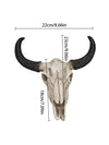 Nordic Style Imitation Resin Bull Skull Head Wall Decor: Ornate Animal Skeleton Art for Home