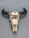 Nordic Style Imitation Resin Bull Skull Head Wall Decor: Ornate Animal Skeleton Art for Home