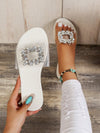 Sparkling Elegance: Women's Rhinestone Decor Clear Band Slide Sandals for Glamorous Summer Comfort